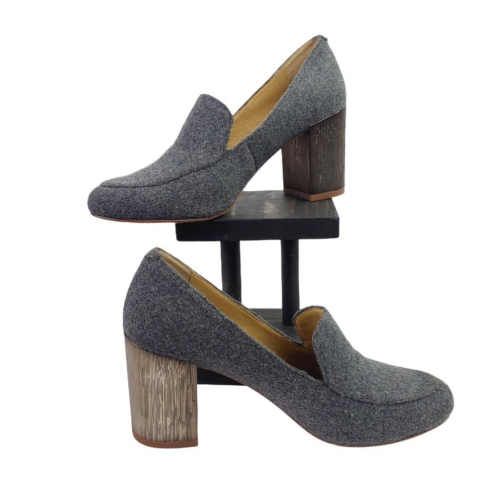 Splendid Rosita II Gray Fabric Loafer Heels Sz 9